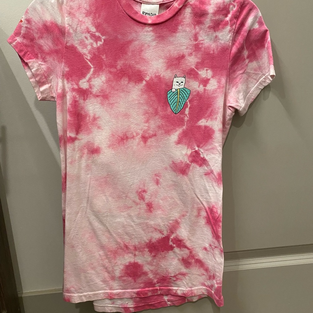 Ripndip Pink and White Tie-Dye Short Sleeve Tee